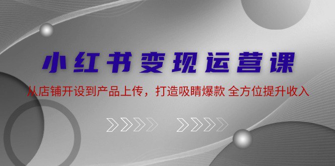 夸克云盘发布频道 - 小红书变现运营课：从店铺开设到产品上传，打造吸睛爆款 全方位提升收入