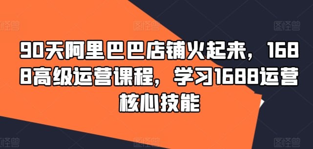 夸克云盘发布频道 - 1688高级运营课 学习核心技能