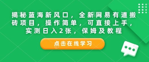 夸克浏览器™的二三事儿 - 揭秘蓝海新风口，全新网易有道搬砖项目，操作简单，可直接上手，实测日入2张，保姆及教程